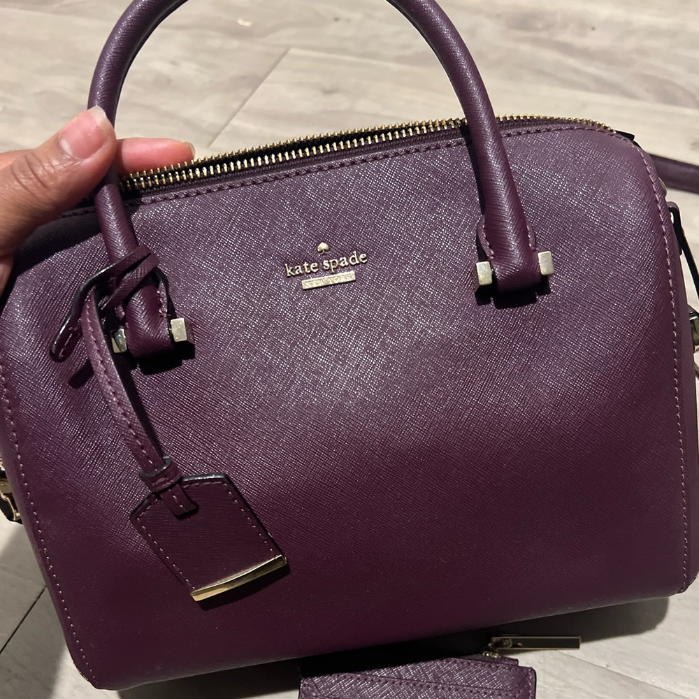 Kate Spade Burgundy Saffiano Leather Cameron Street Lane Satchel w/Wallet